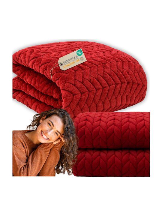More&Deco Double Blanket 200x220cm Red