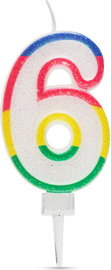 Cake Candle Size 7x4 Cm Number 6