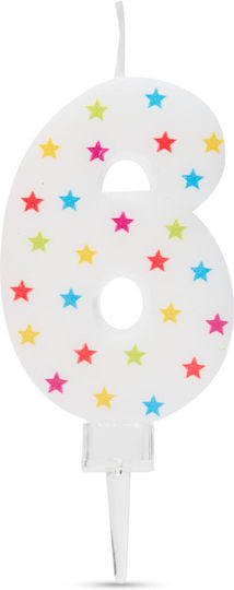 Lumânare Tort Numărul 6 Decor Petrecere Aniversare 7 X 4 Cm