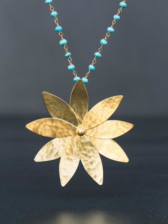 Flower Daisy Handmade Silver 925 Necklace 80cm