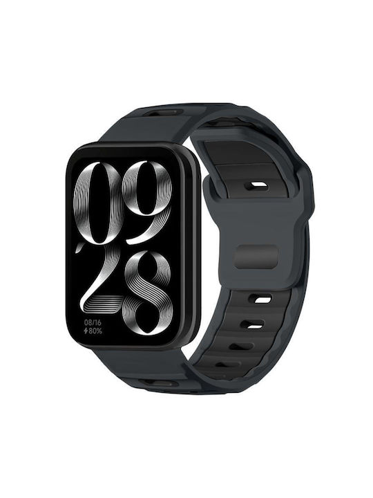 Xiaomi Band 9 Pro Redmi Watch 6 5 Xdfind Flat-head Dual-color Silicone Watch Band Ash+black Xiaomi Band 9 Pro Redmi Watch 6 5 Xdfind Flat-head Dual-color Silicone Watch Band Ash+black
