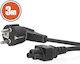 Laptop Power Cable Iec C5 To Schuko 90° 3m 16a 250v Black