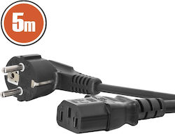 Iec C13 To Schuko Power Cable 5m 16a 250v 90° Angle Black Iec C13 To Schuko Power Cable 5m 16a 250v 90° Angle Black