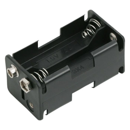 Set 10 Batteriehalter 4 X AA 9V Verbindung Kunststoffhalter AA Batterien Schwarze Farbe Set 10 Stück