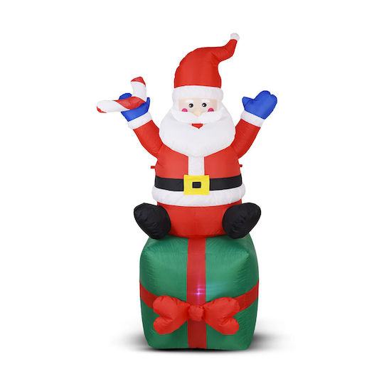 Illuminated Decorative Inflatable Outdoor White Plastic Christmas Santa 180cm