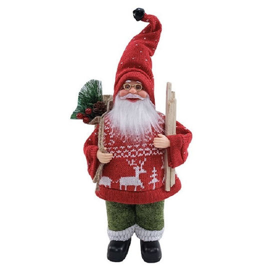 Plush Decorative Christmas Santa Red Plastic 10x30x17cm