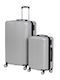 Relaxdays Reisekoffer Schwarz/Silber Set 2 Stück