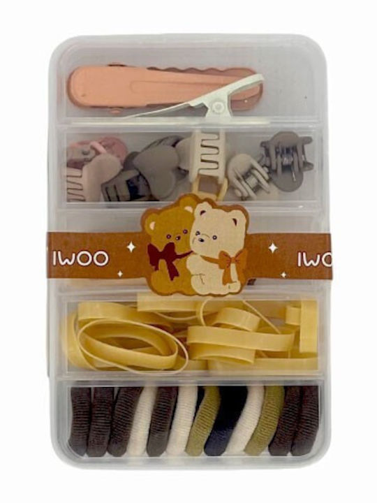 Kinder Haarspangen Set mit Haarspangen Gummiband Bobby Pins Herz 50 Stück