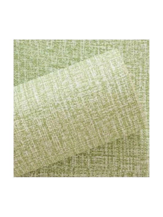 Tapet Autocolant Lavabil Verde Material Textil 100x50cm