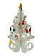 Arbore Decorativ De Crăciun Alb 6 Compartimente Ornamente 12 Cm X 20 Cm Lemn Alista Home