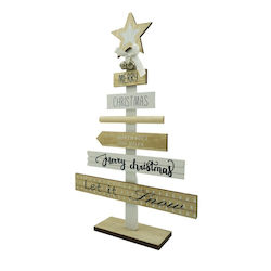 Mesaje De Crăciun Pentru Decor De Masă Împodobit Crem-Alb Din Lemn 22,5 Cm X 36 Cm Interior Alista Home