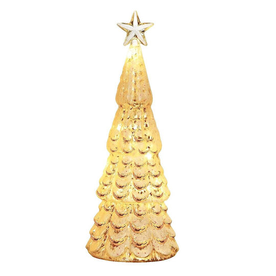 Christmas Decoration Flippy Tree Star Model Glass Lights 3 Aa Batteries 24 X 8 Cm Gold