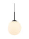 Italux Hanging Lamp Deore Pendant Lamp Pnd-5578-1s-bk Italux Metal Glass Black White