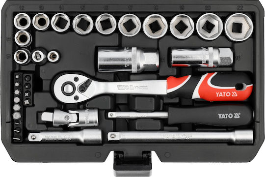 Set Chei 34 Piese 1/4" 3/8" Yato