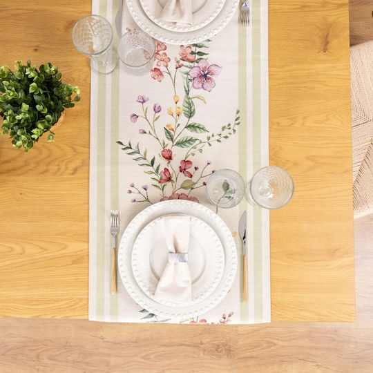 Liolios Home Ράνερ Σετ 2τμχ Πράσινο 100x100εκ.