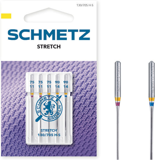 Combined Set 5 Sewing Needles Elastic Materials Fineness 75-90 Schmetz 1130/705 H-s V3s