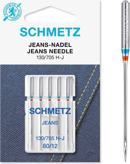 Set 5 Sewing Needles Jeans Size 80 Schmetz 130/705 H-j Vcs