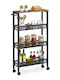 Relaxdays Troler De Bucătărie Metalic Cu 4 Locuri Maro 45.5x13x77cm