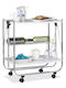 Relaxdays Troleu De Bucătărie Metalic Cu 3 Locuri Alb 68x40.5x68.5cm