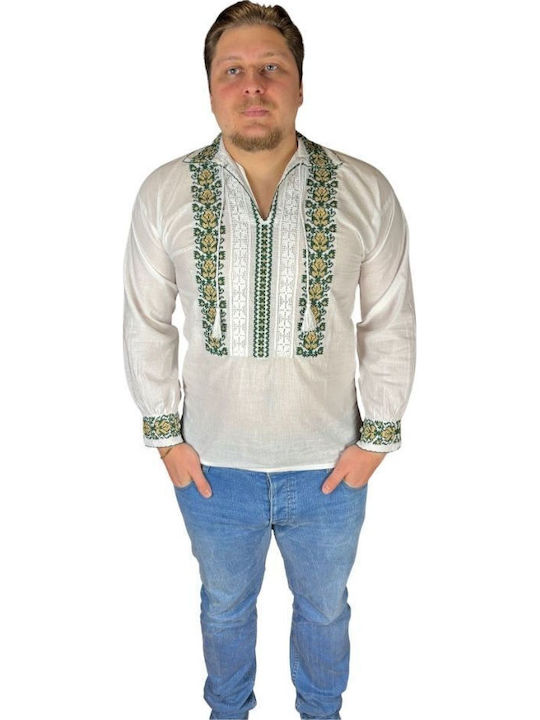 Bluza Albă/verde