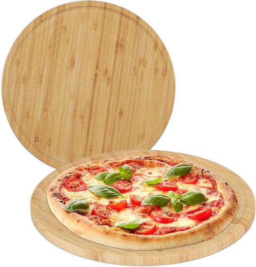 Relaxdays Plăci De Servire Pentru Pizza Din Lemn 32x32cm 2 Bucăți