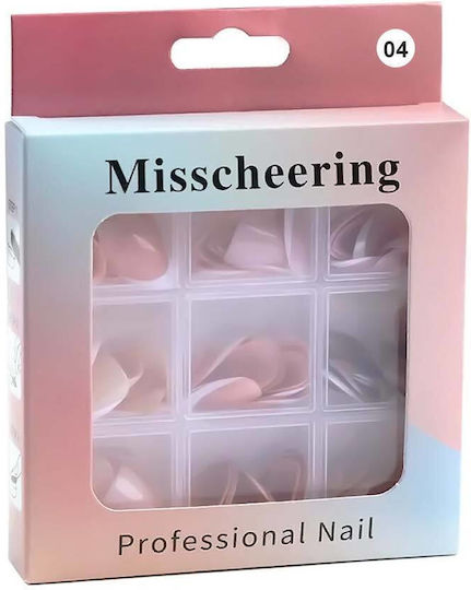 Misscheering Nail Tips Artificial Nails Medium Almond 5 Nude Colors 135pcs No 04