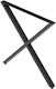 Finetto Metal Furniture Leg with Regulator Suitable for Table / Coffee Table Black