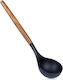 Excellent Houseware Tief Servierlöffel Suppe Hölzernes Schwarz 31.5cm