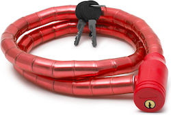 Mercaton Fahrradschloss Kabelschloss 18 Mm X 100 Cm Diebstahlschutz 2 Schlüssel Schnittfest Rot