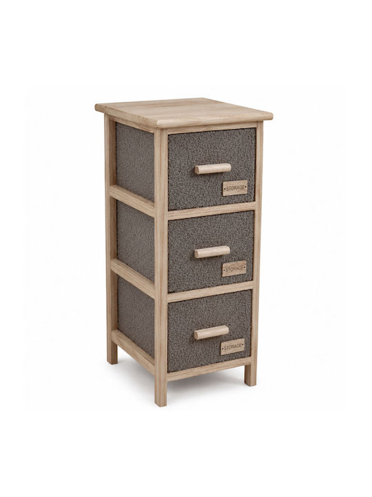 Fabric Storage Drawers with 3 Drawers L26xW32xH62cm