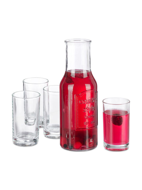 Relaxdays Serving Decanter with Glasses Transparent