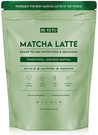 BeKeto Matcha Latte with MCT C8 Supplement for Healthy Skin 250g Matcha