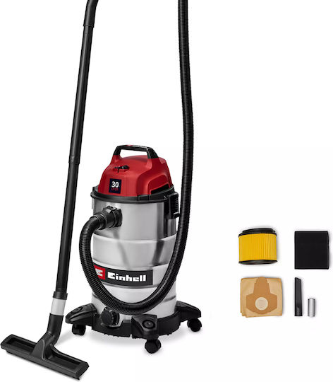 TC-VC 3055 S Wet-Dry Vacuum 950W with Stainless Steel Container 30L Silver