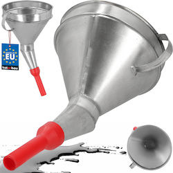 Kotarbau Galvanized Metal Funnel Plastic Tip Mesh Filter Slanted Angled 17 Cm Bowl
