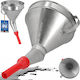 Kotarbau Galvanized Metal Funnel Plastic Tip Mesh Filter Slanted Angled 17 Cm Bowl