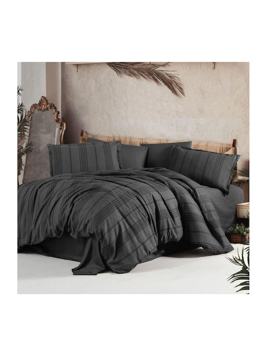 Clasy Home Подредба Пликове За Завивки 100% Памук 200x220см Двойна С 2 Калъфки За Възглавници И 1 Чаршаф Бежова