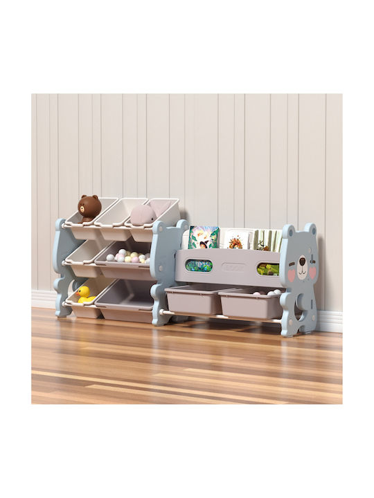 Homeone Kinder-Spielzeugkiste Aus Kunststoff Cute Bear Blau SN-QD013-BLU