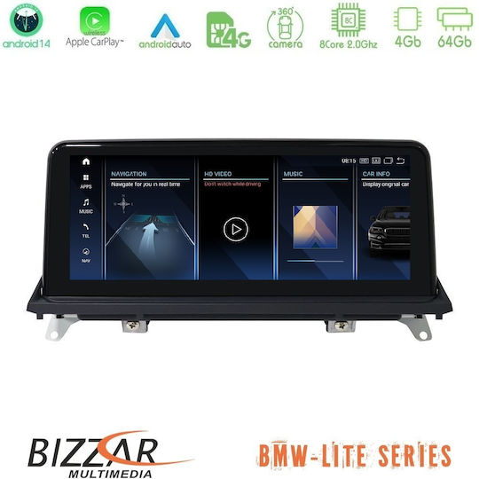 Bizzar Ηχοσύστημα Αυτοκινήτου για BMW X5 / X6 / X5 (E70) / X6 (E71) 2007-2010 (Bluetooth/USB/AUX/WiFi/GPS/Apple-Carplay/Android-Auto) με Οθόνη Αφής 10.25"