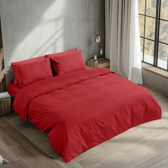 Beauty Home 1230 Σεντόνι Υπέρδιπλο με Λάστιχο 170x200+35εκ. Κόκκινο