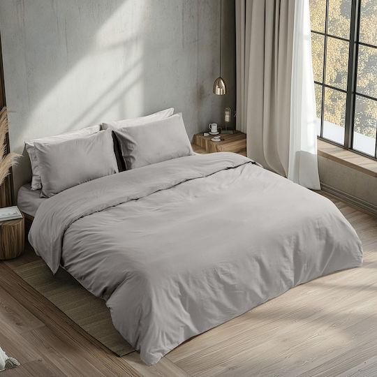 Beauty Home 1230 Ημίδιπλο 125x200+35εκ. με Λάστιχο Γκρι