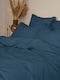 Sunshine Cotton Feelings 121 Double Bed Sheets Set 200x270cm Sea Blue 4 Pieces
