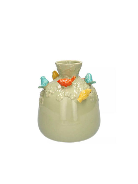 Zaros Vază Decorativă Birds Verde 16.5xÎ19cm