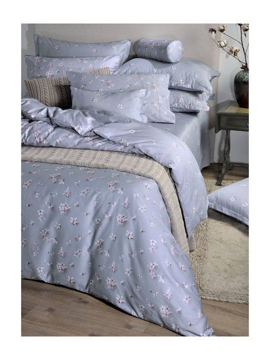 Down Town Home Jasmine Σετ Σεντόνια King Size 290x280εκ. Μπλε (4τμχ)