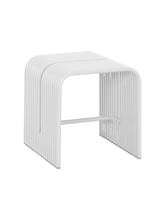 Living Room Stool Metallic Intrepid White 40x38...