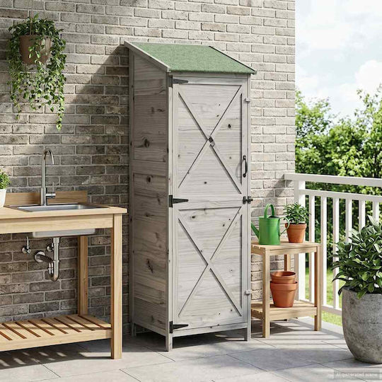 Wooden Garden Shed Length 0.595m Width 0.56m Height 1.765m