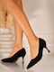 Wildleder Pumps mit Hohem Absatz Schwarz