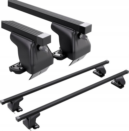Amos Steel Universal Car Roof Bars Renault Captur 5D 2013-2019 Set with Roof Rack Legs Black