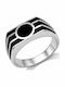 Kiriakos Gofas Men's Ring with Stones and Enamel from Silver