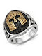 Kiriakos Gofas Men's Ring with Zircon from Silver