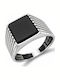 Kiriakos Gofas Men's Ring with Zircon Silver